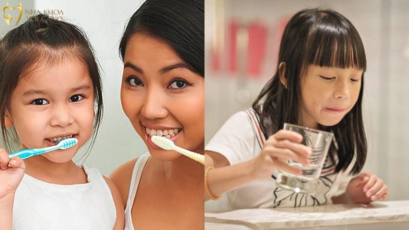 Sử dụng băng răng và nước muối