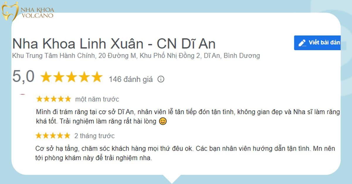 Đánh giá của khách hàng về Nha khoa Linh Xuân Đồng Xoài